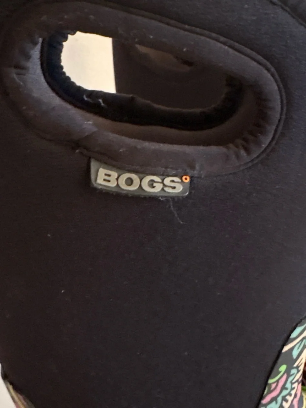 Bogs Kids' Floral Paisley Black Neoprene Rain Boots 3 us 35 Europe